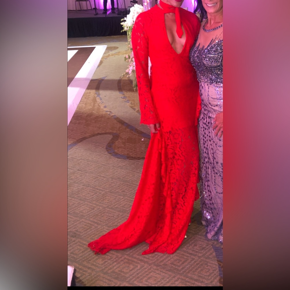Red lace dress